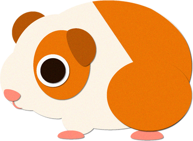 Vibrant Simplified Paper Cutout Guinea Pig